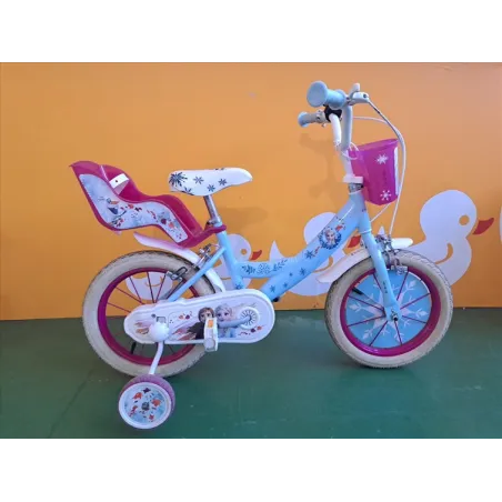 Bicicletta Frozen Con Cestino e Porta Bambole 14"