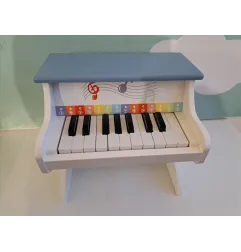 Pianoforte Bianco e Azzurro In Legno Per Piccoli