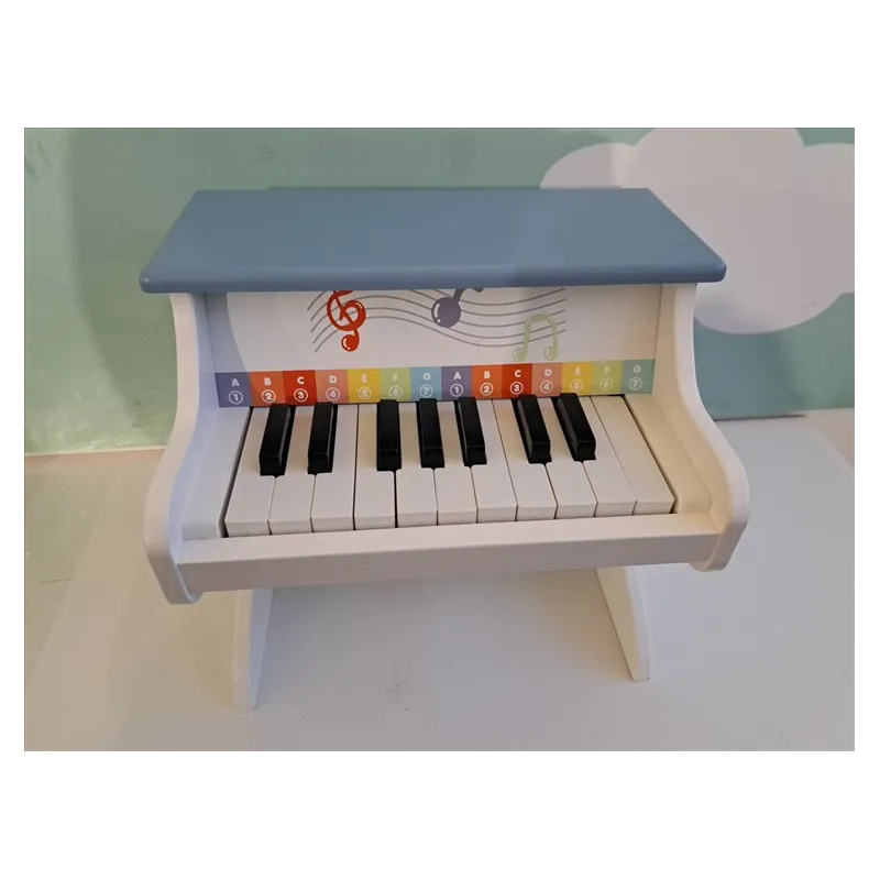 Pianoforte Bianco e Azzurro In Legno Per Piccoli