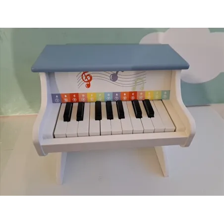 Pianoforte Bianco e Azzurro In Legno Per Piccoli