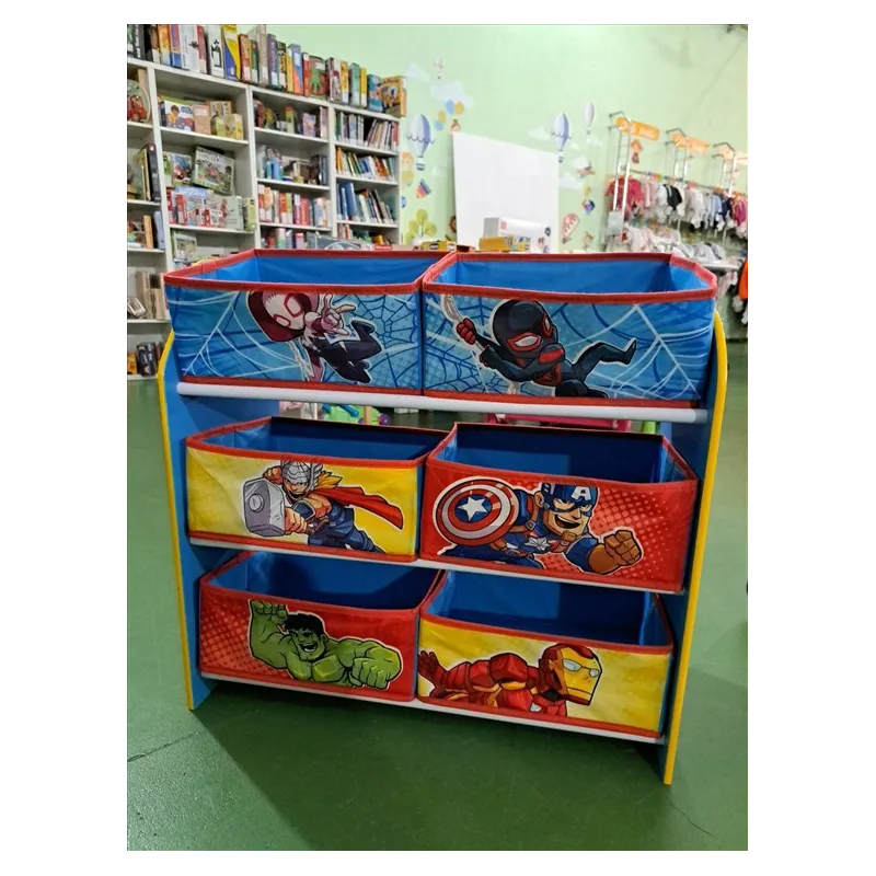 Scaffale Portagiochi Marvel Super Heroes Spiderman Avengers