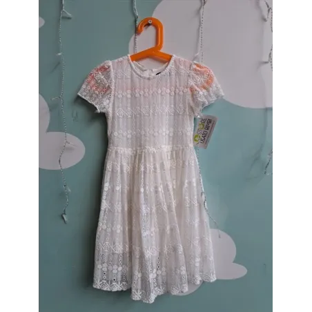 Vestito Bianco Effetto Pizzo 4 A