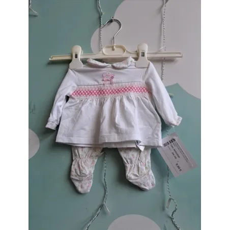 Completo (maniche Lunghe + Pantalone) Chicco Rosa Fiori 1 Mese