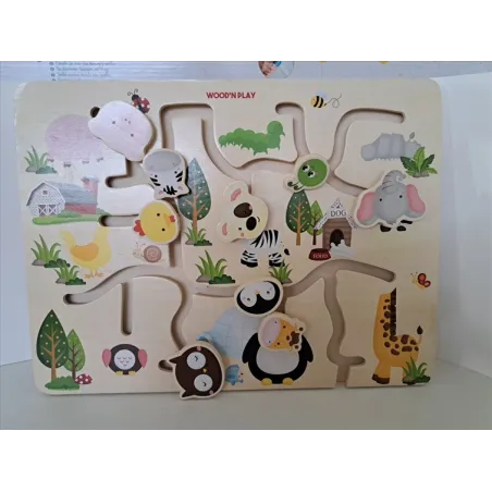 Gioco In Legno Labirinto Animali