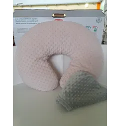 Cuscino Allattamento Rosa Con Federa Cambio Grigio