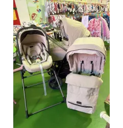 Trio Inglesina Aptica Beige Con Materassino Welcome Pod e Stand Up