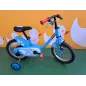 Bicicletta B-Twin Azzurra Con Rotelle 14" - Leggermente Sbiadita