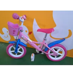 Bicicletta Peppa Pig 12" Rosa + Rotelle Da Montare