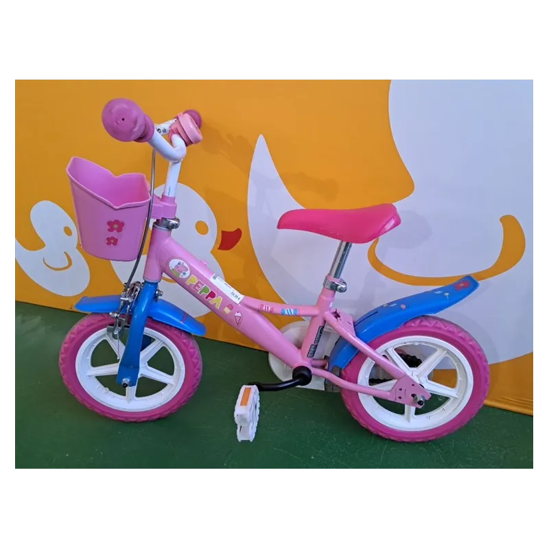 Bicicletta Peppa Pig 12" Rosa + Rotelle Da Montare