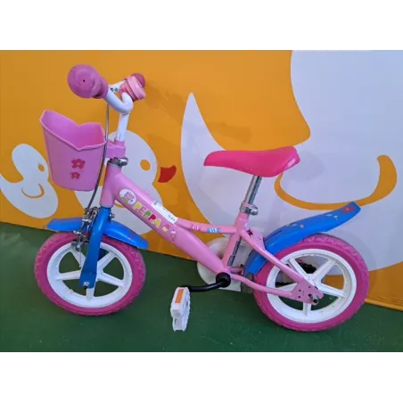 Bicicletta Peppa Pig 12" Rosa + Rotelle Da Montare