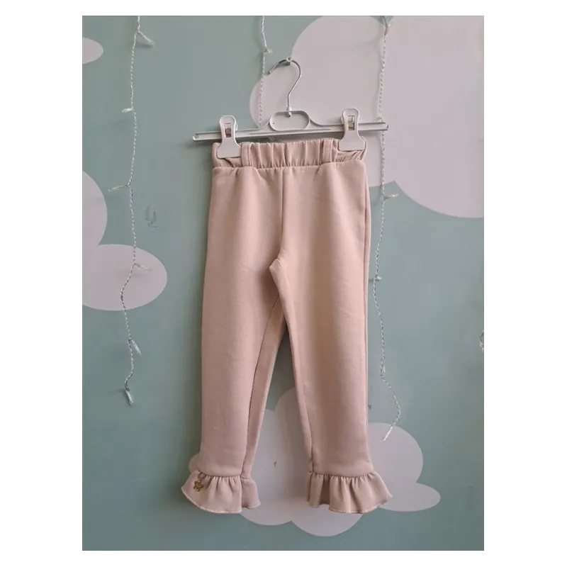 Pantaloni Beige Con Dettaglio Arricciato 2-3 A