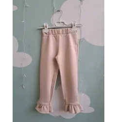 Pantaloni Beige Con Dettaglio Arricciato 2-3 A