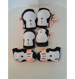 Protezioni Per Pattini A Rotelle Rosa E Nere Mani Gomiti E Ginocchia