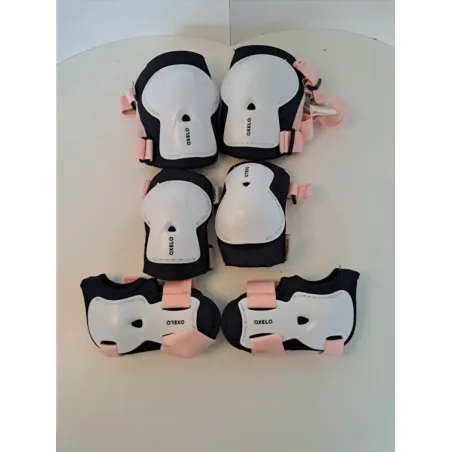 Protezioni Per Pattini A Rotelle Rosa E Nere Mani Gomiti E Ginocchia