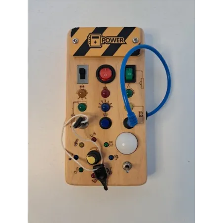 Gioco Bimbi Busy Board In Legnocon Tasti, Led e Accensione Con Chiavi