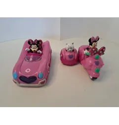 Macchina + Moto Due Posti Con Personaggio Minni e Cagnolino