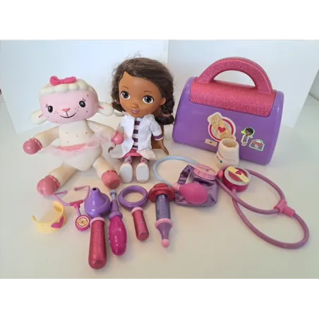 Bambola Dottoressa Peluche + Valigetta Da Dottoressa Con Attrezzi + Pecorella Dottie