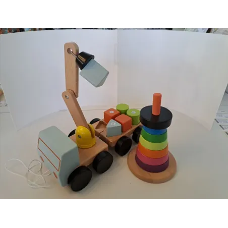 Giochi Ikea In Legno: Impilabile + Gru Con Cubotti