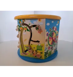 Gioco In Legno Esagono Multiattività Con Abaco, Incastri, Rotelle, Numeri,Dama GREEN SERIS