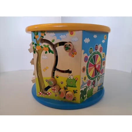 Gioco In Legno Esagono Multiattività Con Abaco, Incastri, Rotelle, Numeri,Dama GREEN SERIS