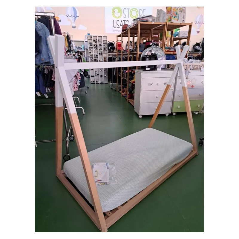 Lettino Montesseriano Tepee 140x70 Con Incluso Materass, Coprimaterasso e Lenzuolo a Sacco