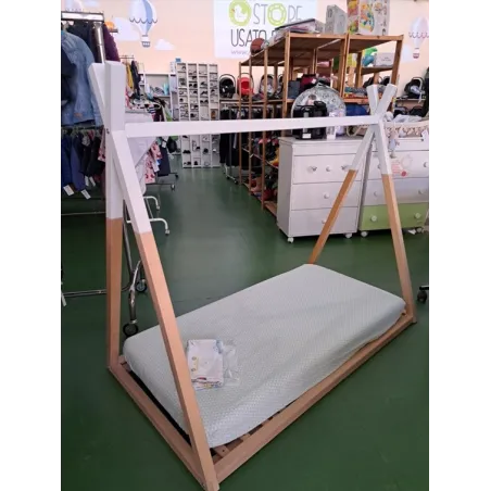 Lettino Montesseriano Tepee 140x70 Con Incluso Materass, Coprimaterasso e Lenzuolo a Sacco