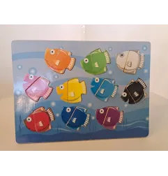 Pannello In Legno Con Pesciolini Colorati