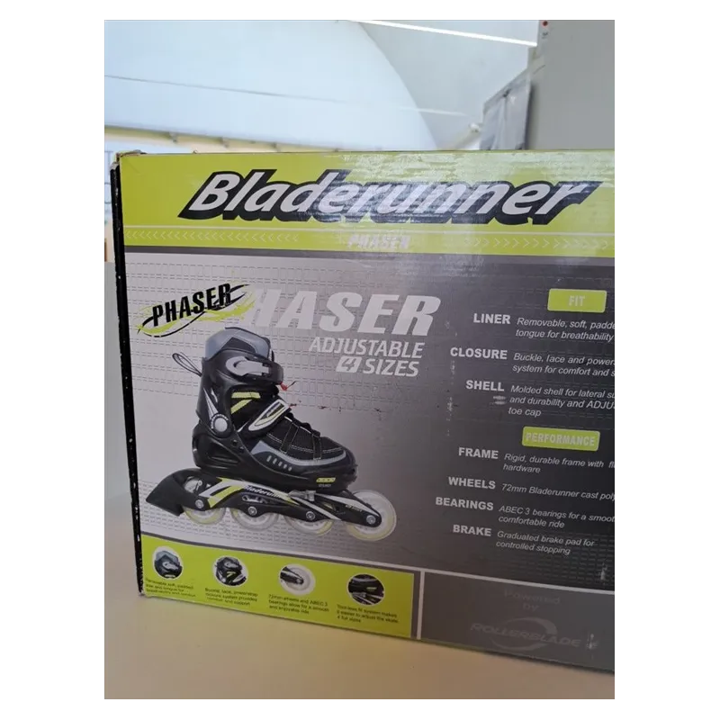 Roller Bladerunner Di Rollerblade Grigio/nero e Profili Giallo Fluo N 28/32