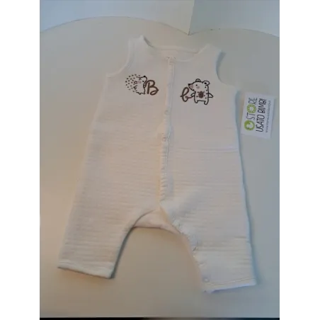 Tutina Bianca Trapuntatina Au Meme Du Pareil Riccio Orsetto 3 M / 59 Cm