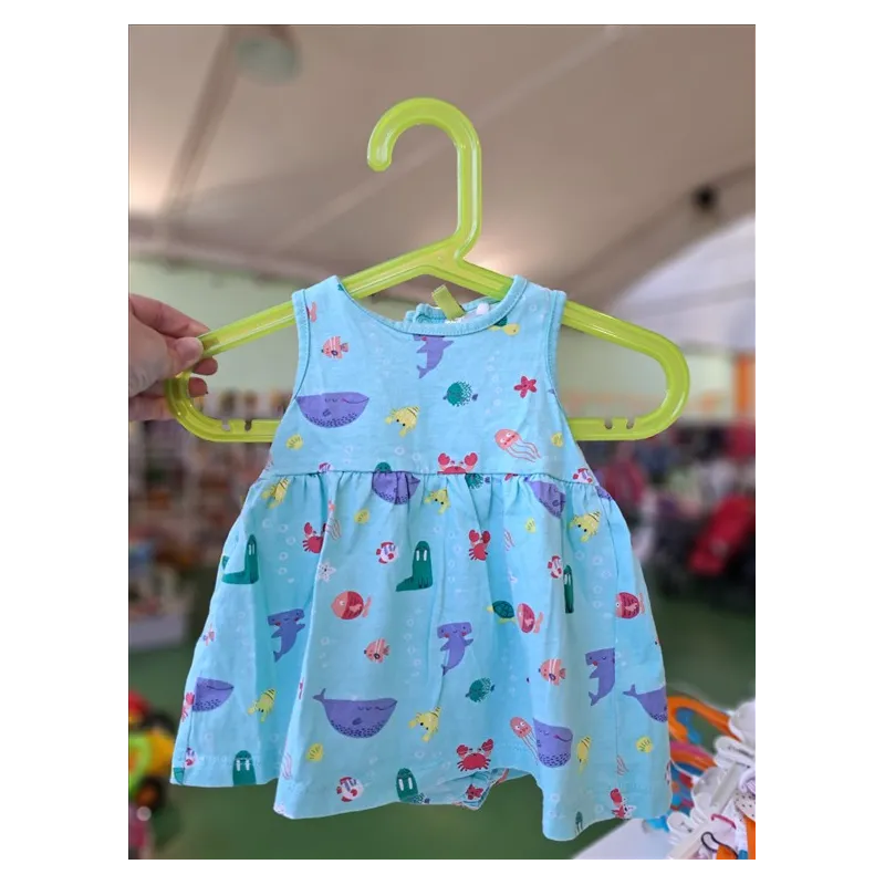 Copricostume Vestito Azzurro Pesciolini Con Culotte 1/3 M