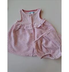 Vestito Bianco e Rosa Con Culotte Abbinate Obaibi 1 M