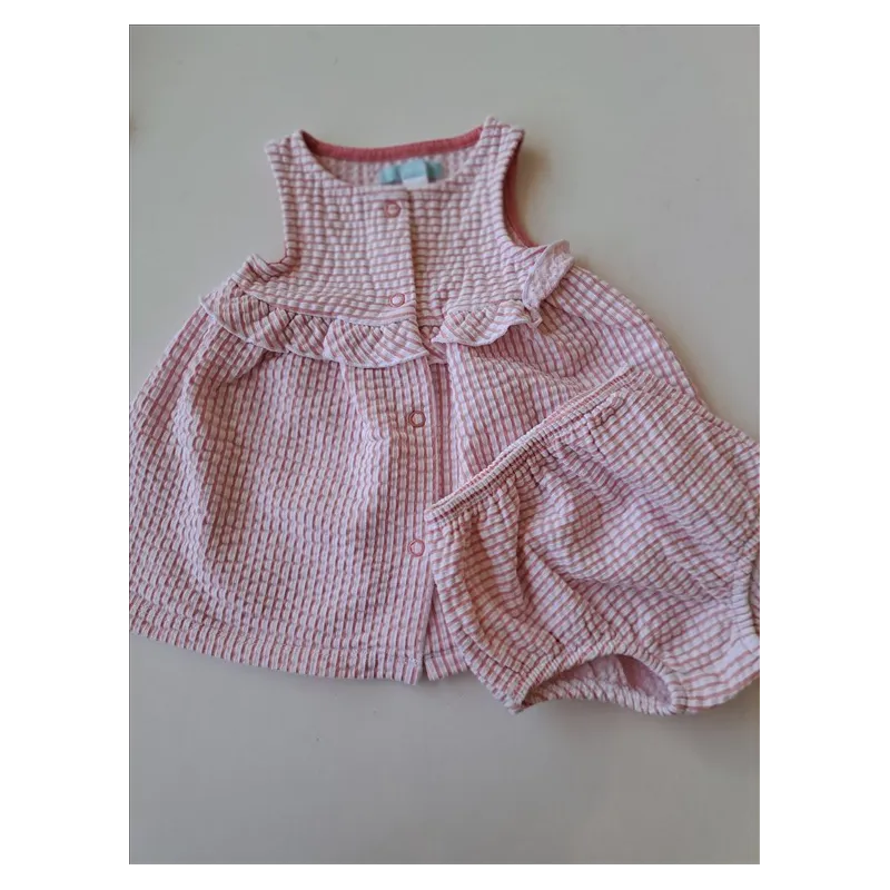 Vestito Bianco e Rosa Con Culotte Abbinate Obaibi 1 M