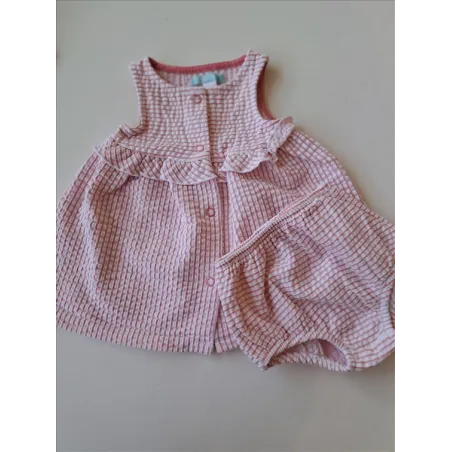 Vestito Bianco e Rosa Con Culotte Abbinate Obaibi 1 M