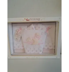 Completo Tessile Culla Bianco e Rosa Nuovo
