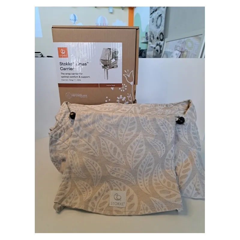 Marsupio Stokke Limas Floral Beige In Lino e Cotone