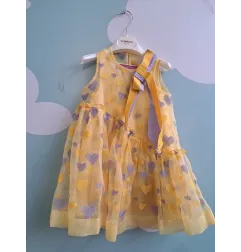 Vestito Da Cerimonia Elegante Giallo Con Cuoricini 4 A
