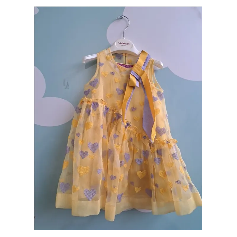 Vestito Da Cerimonia Elegante Giallo Con Cuoricini 4 A