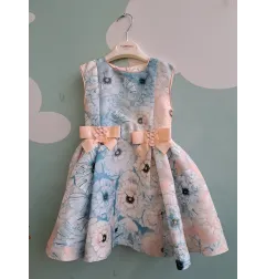 Vestito Da Cerimonia Elengante Con Fiori E Fiocco 4 A Nuovo