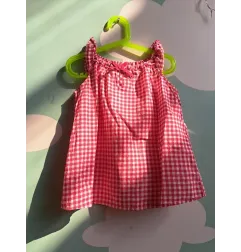 Canotta Quadretti Rossi e Bianchi Benetton 6/7 A