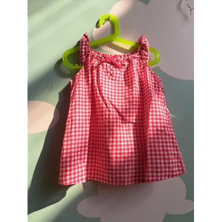 Canotta Quadretti Rossi e Bianchi Benetton 6/7 A