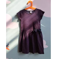 Vestito Maniche Corte Blu Pois Rossi 8 A