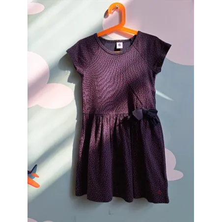 Vestito Maniche Corte Blu Pois Rossi 8 A