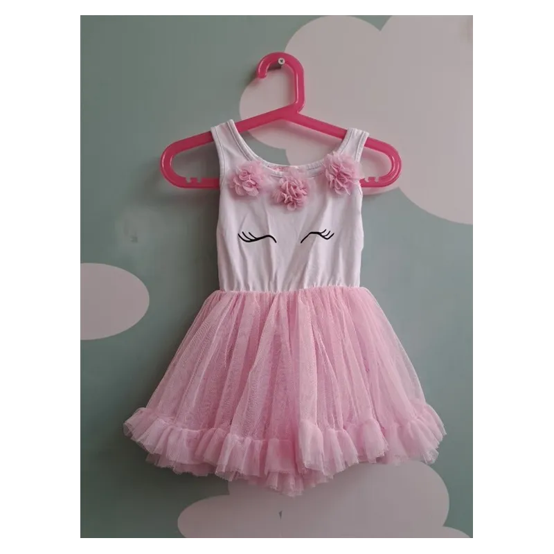 Vestito Body Gonna In Tulle Rosa E Bianco Popatu 18 M