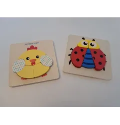Gioco In Legno Puzzle Animali 2 PZ