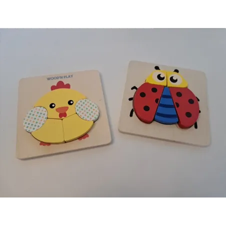 Gioco In Legno Puzzle Animali 2 PZ