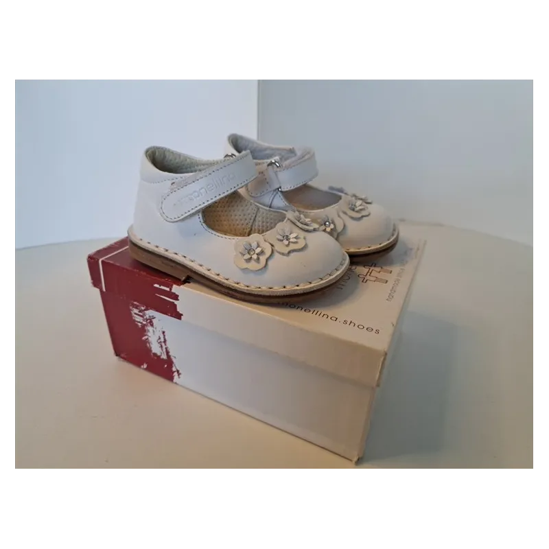 Ballerine Eleganti Bianche In Cuoio N 19
