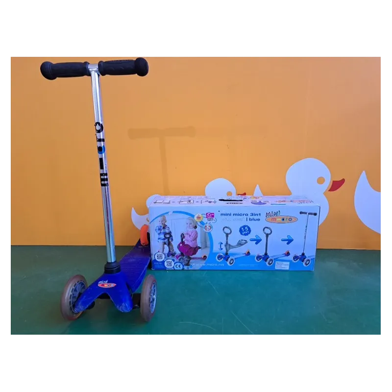 Monopattino Blu Mini Micro Con Seduta 3 In 1 Monopattino Blu Mini Micro Con Seduta 3 In 1