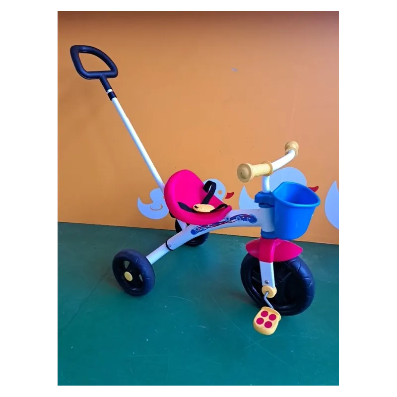 Triciclo Con Bastone Rosso e Blu