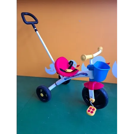 Triciclo Con Bastone Rosso e Blu