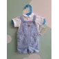Salopette Azzurra Con Polo Bianca Obaibi 3 M